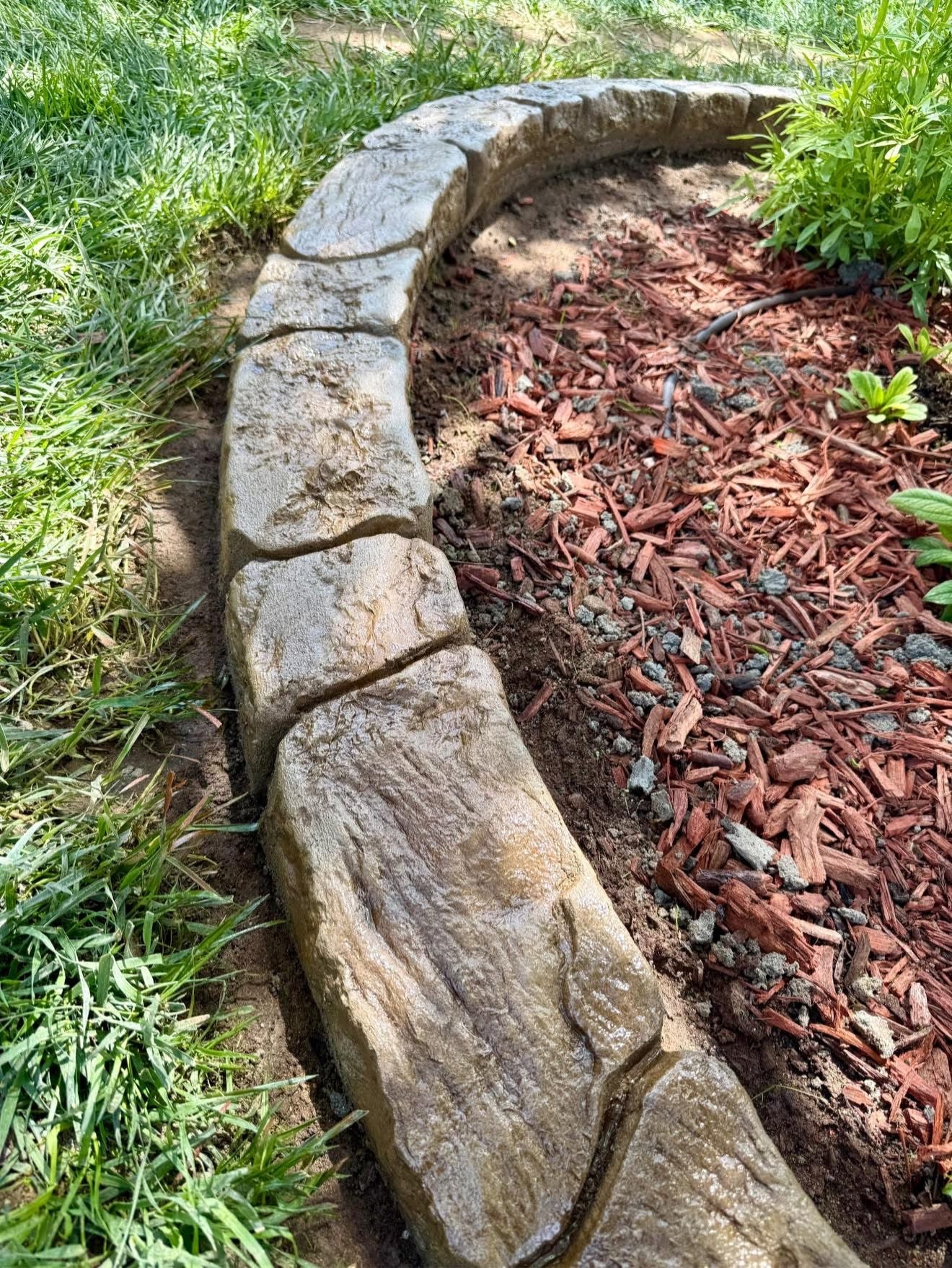 Natural Moss Rock Concrete Stamp- realistic Stone Texture for Decorative Curbing & Vertical concrete