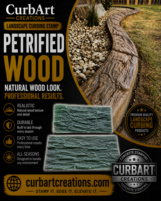 Petrified Wood Concrete Stamp & Trowel Set (2 Unique Textures)