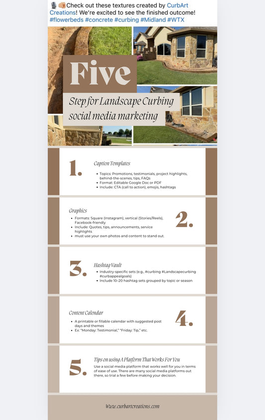 Landscape Curbing Social Media Marketing Planner