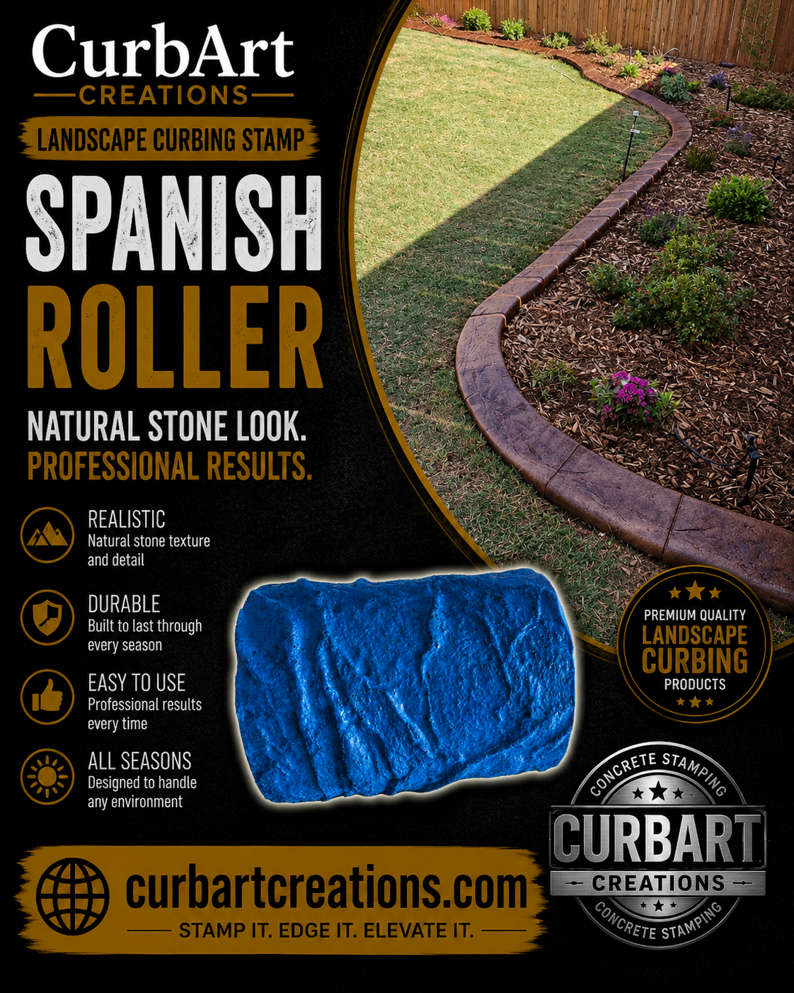 Spanish landscape curbing roller