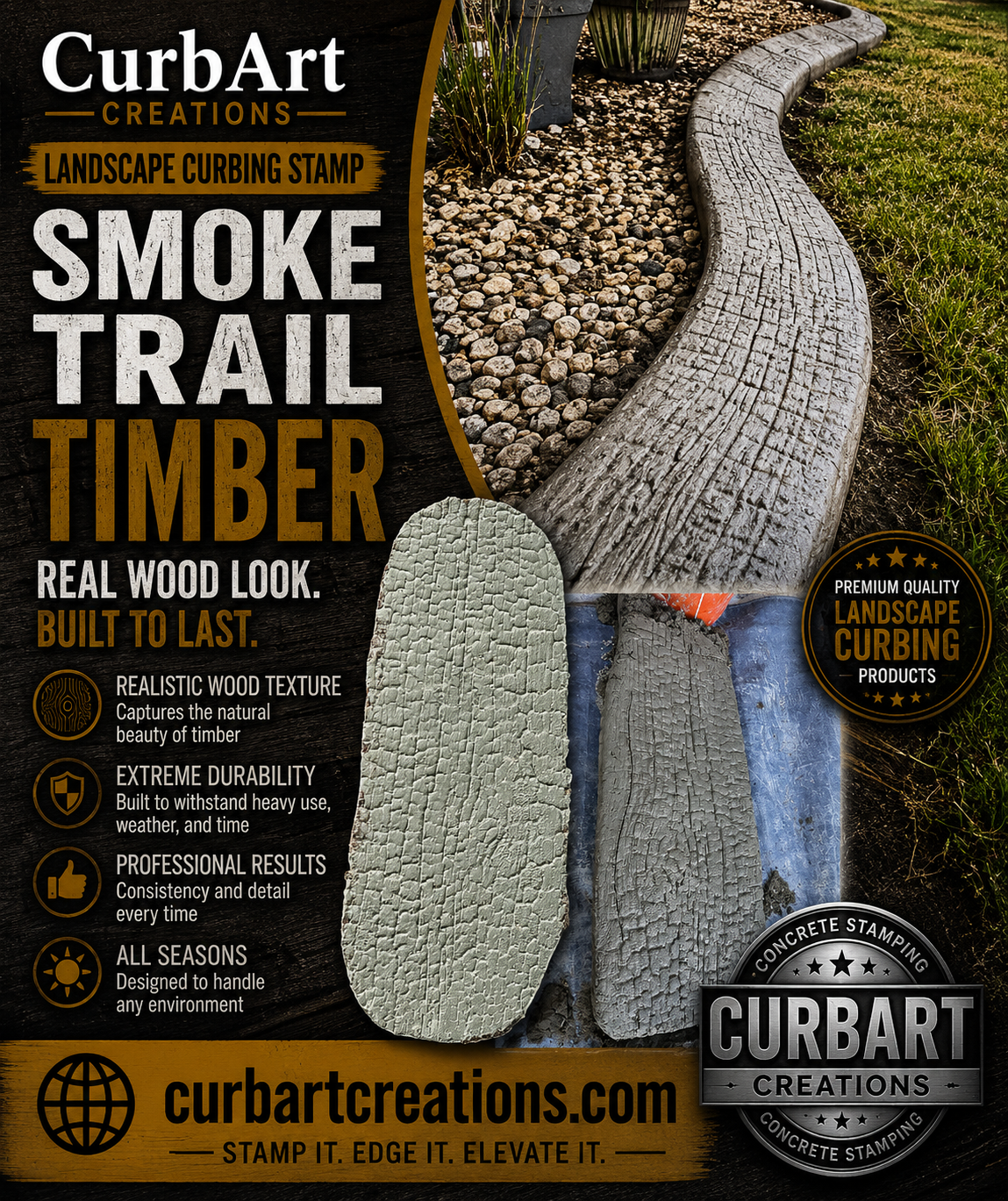 Smoke Trail Timber concrete stamp